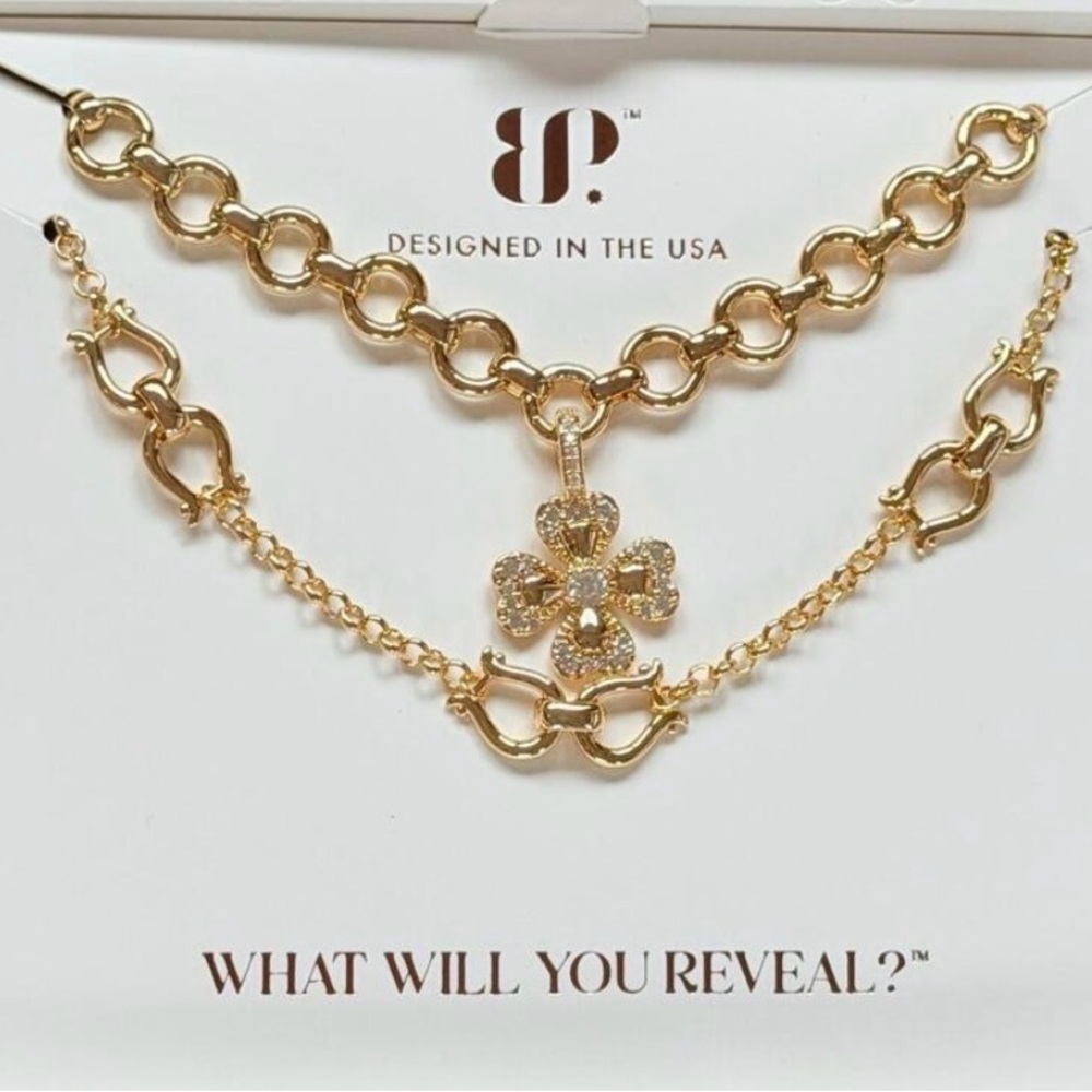 Bomb Party 2026 Luxe Layer gold clover with CZ.